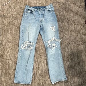 Stylish Light Blue Distressed Women's Jeans
